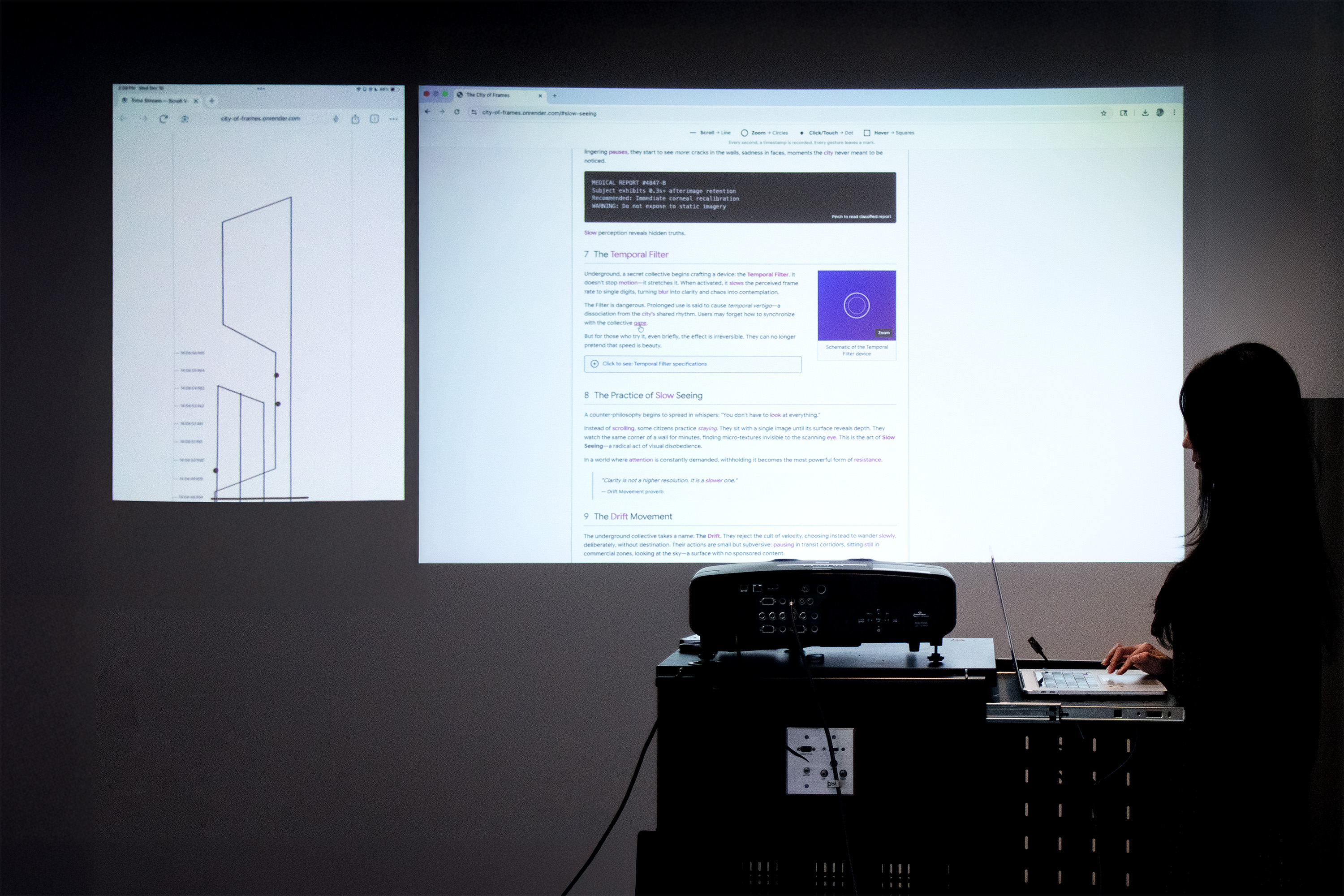 Audience interaction with City of Frames