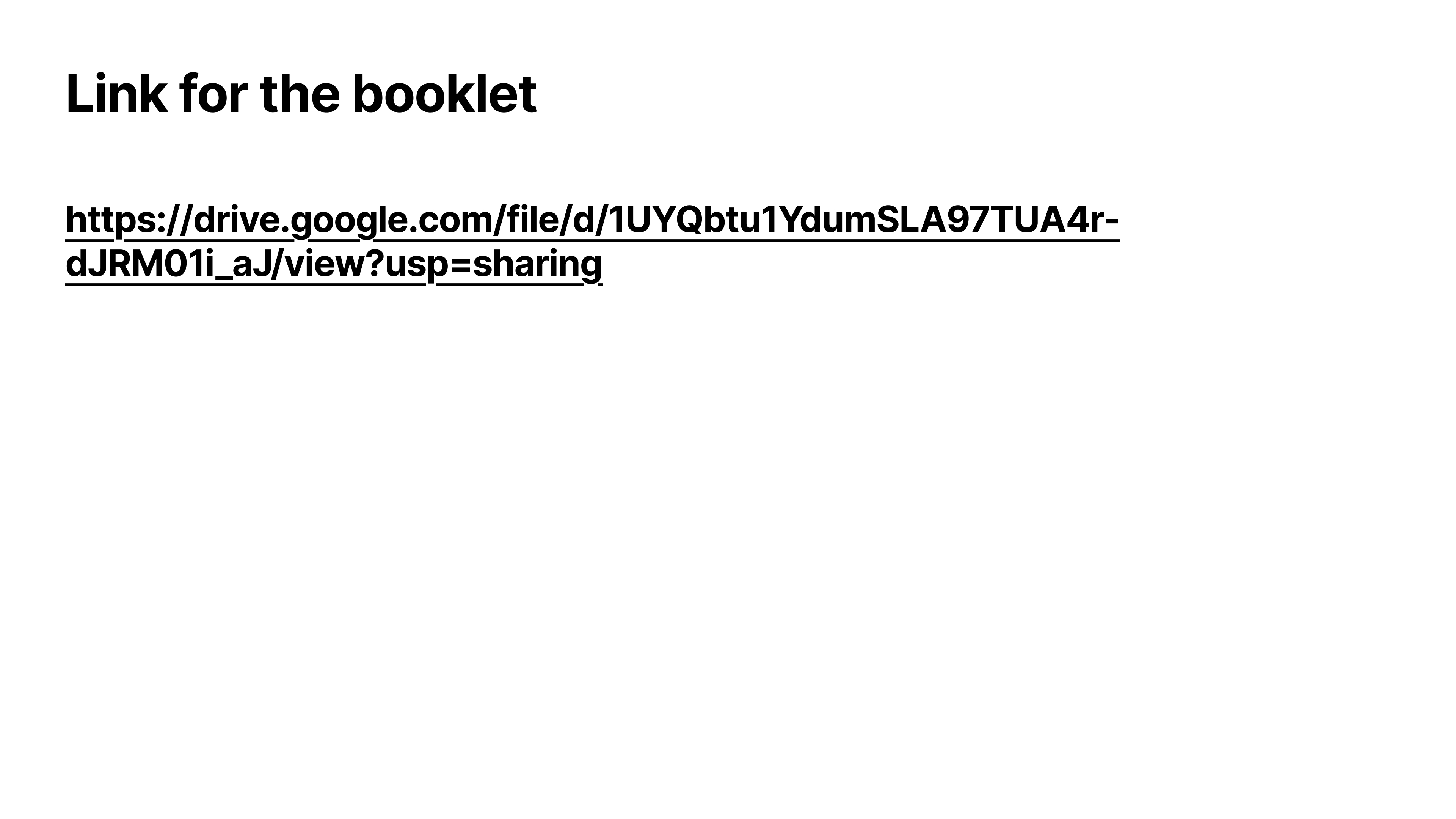 This is google drive link for the booklet i created