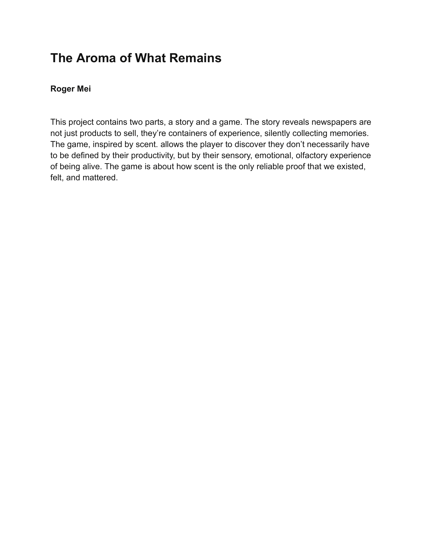 Written description of the project