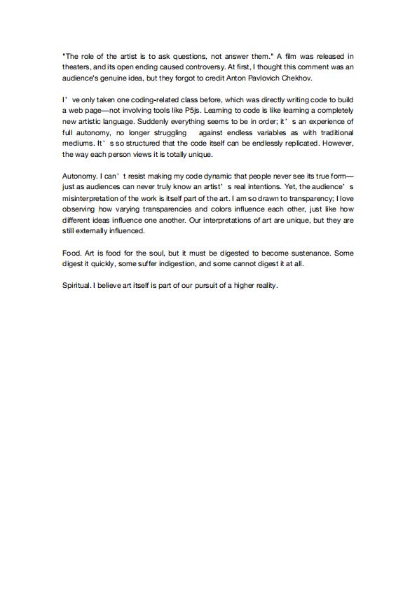 My reflections on this project.